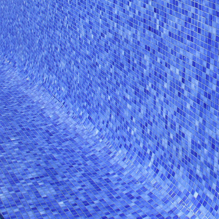 Fog Navy Blue Glass Pool Tile by Vidrepur