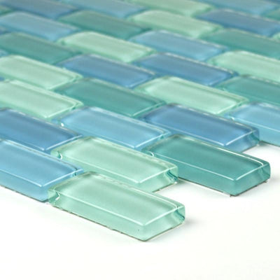 GC82348T1 Turquoise Blue Blend, 1" x 2" Artistry in Mosaics