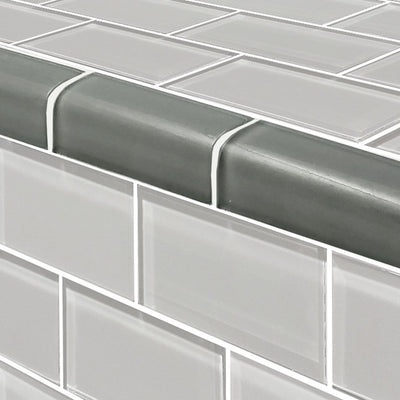 Subway Glass Tile Trim by Artistry in Mosaics