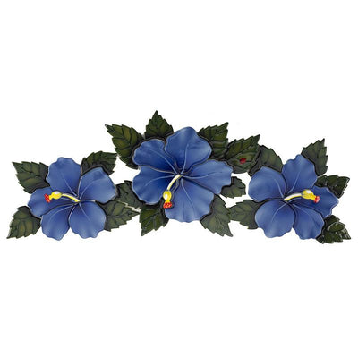 HF74B Hibiscus Flowers Blue Custom Mosaics