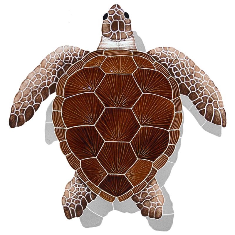 TLSBROS Loggerhead Turtle - Brown w/Shadow Artistry in Mosaics