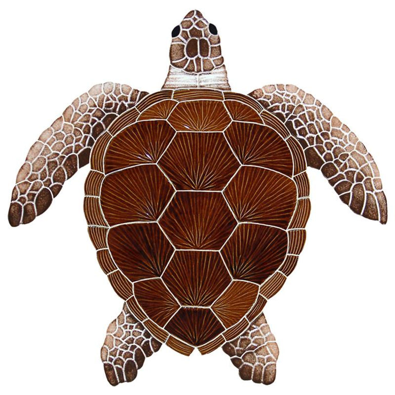 TLOBROS Loggerhead Turtle - Brown Artistry in Mosaics
