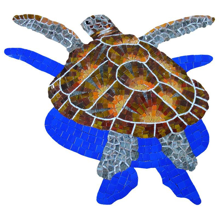 G-LTSHS Loggerhead Turtle w/Shadow, Small Artistry in Mosaics