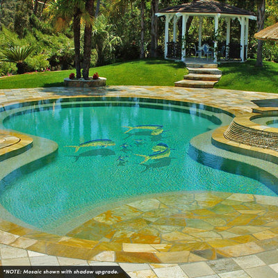 Mahi Mahi-Side View | MM13-18 | Pool Mosaic by Custom Mosaics