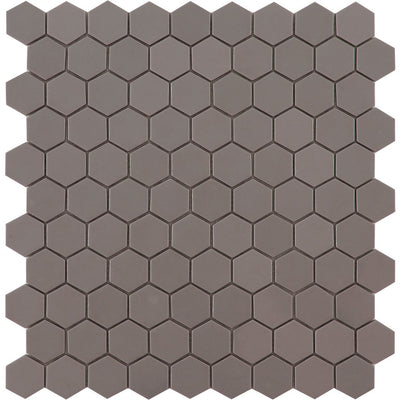 H35926M - Matte Frappe, Flat Hexagonal Vidrepur Glass Mosaic Tile