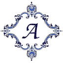 Personalized Monogram Medallion - Blue - Pool Mosaic