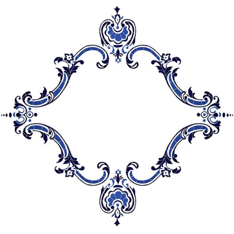 MMOBLUL Monogram Medallion - Blue Artistry in Mosaics