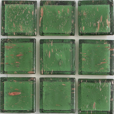 Moldavite Aventurina 1x1 Glass Tile | E11.246.05S | American Glass Mosaics