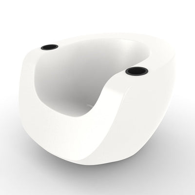 SPL22102BXWHBL	Moon Chair with Black Cupholders, White - Luxury Pool Chair