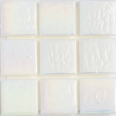 Pearl Opaque Iridescent 1x1 Glass Tile | E11.300.42S | American Glass Mosaics
