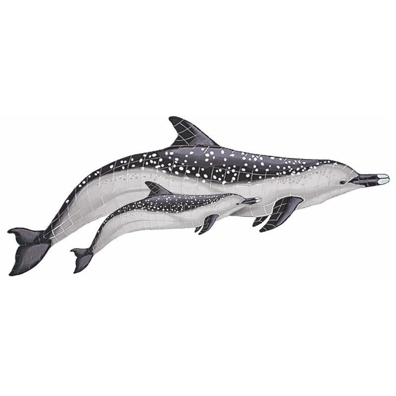 SD4D-52 Spotted Dolphin and Baby Custom Mosaics
