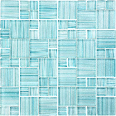 Seafoam, Mixed Mosaic Tile | GW8M2348T10 | Glass Pool Tile