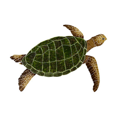 Sea Turtle - Natural - Pool Mosaic