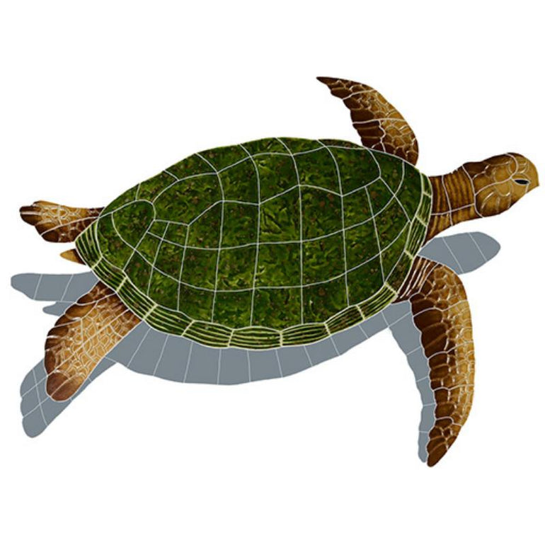SESNATRS Sea Turtle - Natural w/Shadow Artistry in Mosaics