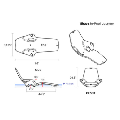 Shayz In-Pool Lounger With Cupholders | Luxury Pool Lounge Chair