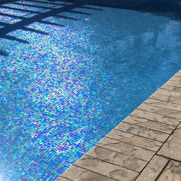 Shell Azure Glass Pool Tile | Vidrepur