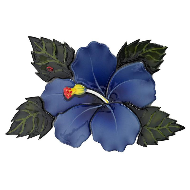 SHF75B Single Hibiscus - Blue Custom Mosaics