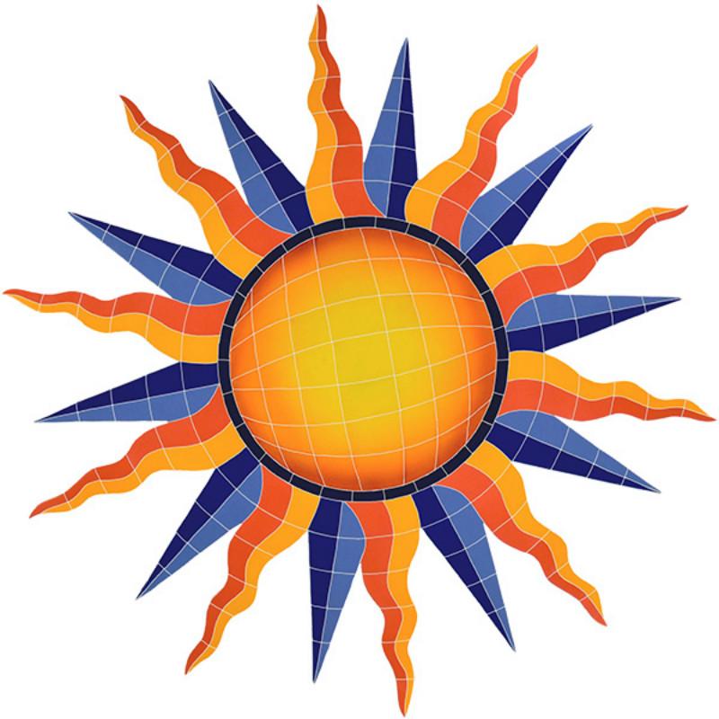 SMEORAL Sun Medallion - Orange Artistry in Mosaics