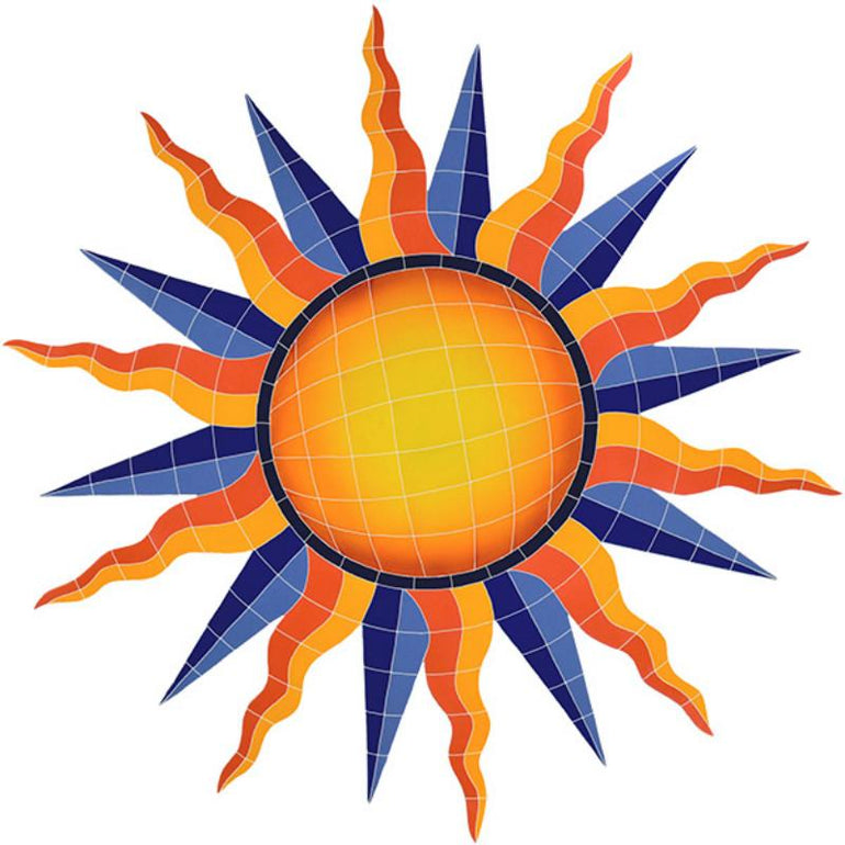 SMEORAL Sun Medallion - Orange Artistry in Mosaics