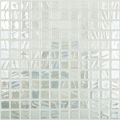 Snow White Iridescent Glass Tile by Vidrepur