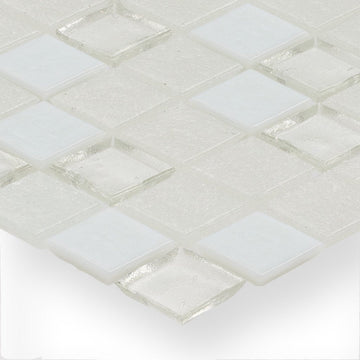 Superior Snowfall 1" X 1" Glass Tile by American Glass Mosaics