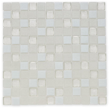 Superior Snowfall 1" X 1" Glass Tile by American Glass Mosaics