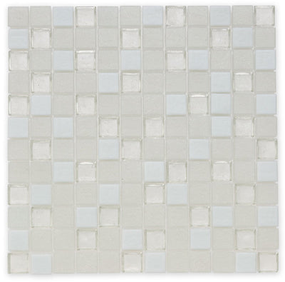 Superior Snowfall 1" X 1" Glass Tile by American Glass Mosaics