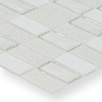 Superior Snowfall Glass Tile by American Glass Mosaics