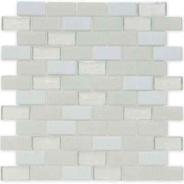 Snowfall, 1" x 2" Glass Mosaic Tile | E12SNOWXXB | American Glass Mosaics