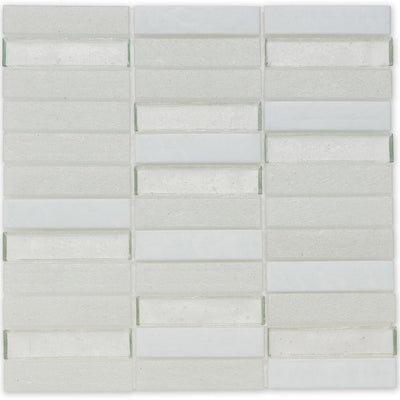 Snowfall, 1" x 4" Glass Mosaic Tile | E14SNOWXXS | American Glass Mosaics