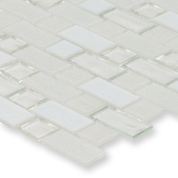 Superior Snowfall Glass Tile by American Glass Mosaics