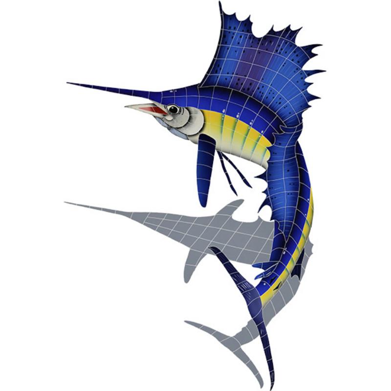 SSHBLULS Sailfish, Left w/Shadow Artistry in Mosaics