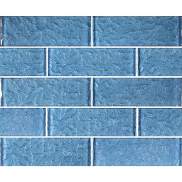 Steel Blue 2" x 6" Glass Subway Tile | MS826B2 | Pool Tile by Artistry in Mosaics