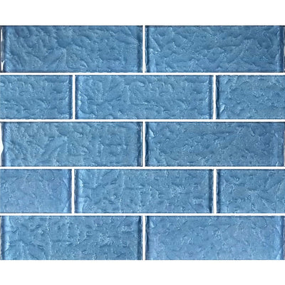 Steel Blue 2" x 6" Glass Subway Tile | MS826B2 | Pool Tile by Artistry in Mosaics