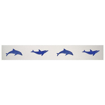 SMDOLBLU Step Markers - Dolphins Blue Artistry in Mosaics