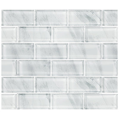 Artistry in Mosaics White Glass Subway Tile for Pools