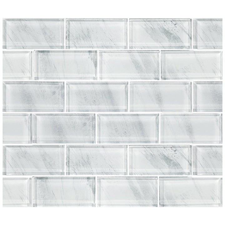 Artistry in Mosaics White Glass Subway Tile for Pools
