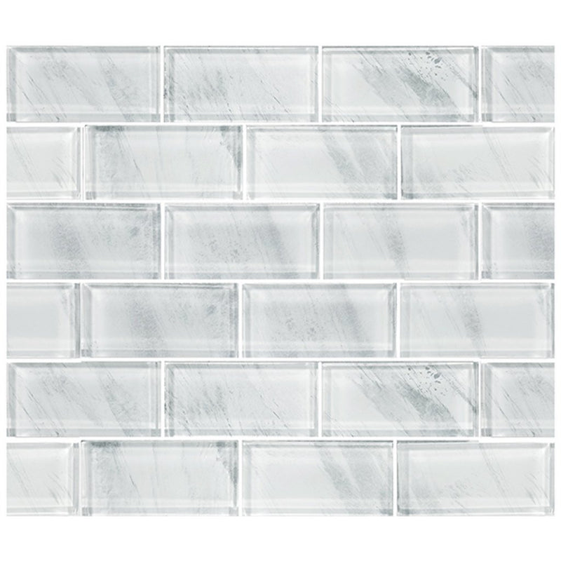 Artistry in Mosaics White Glass Subway Tile for Pools