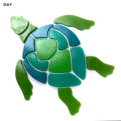 Large Turtle Pool Mosaic | Glow in the Dark Pool Tile | Element Glo