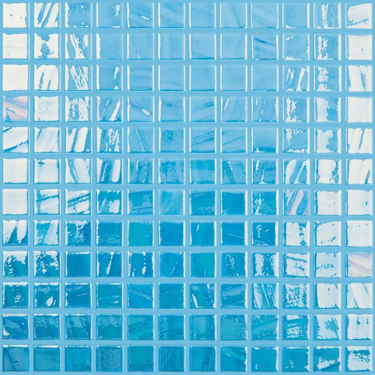 Brushed Blue Iridescent, 1" x 1" - Glass Tile