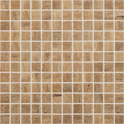 TRAVERTINO NOCE MT Travertino Noce MT 4100, 1" x 1" - Glass Tile