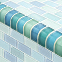Turquoise Blue Blend, Trim - Glass Tile