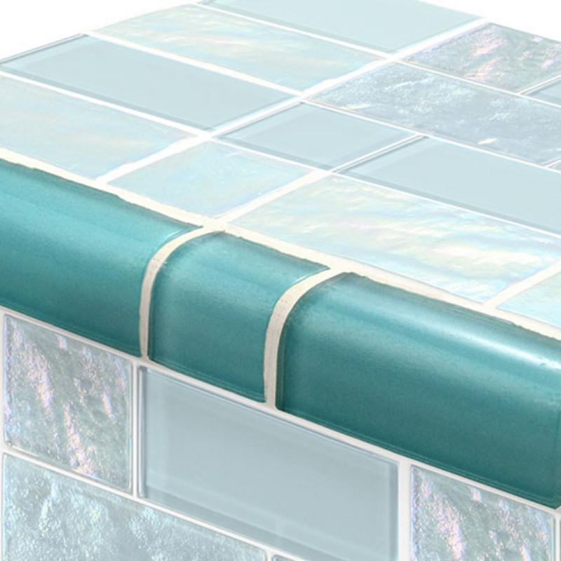 TRIM-GT8M4896T4 Trim Turquoise Mixed Artistry in Mosaics