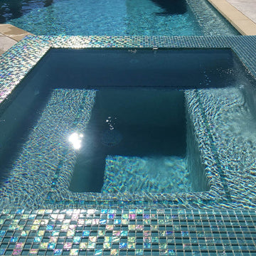 Outdoor pool tile by Artistry in Mosaics