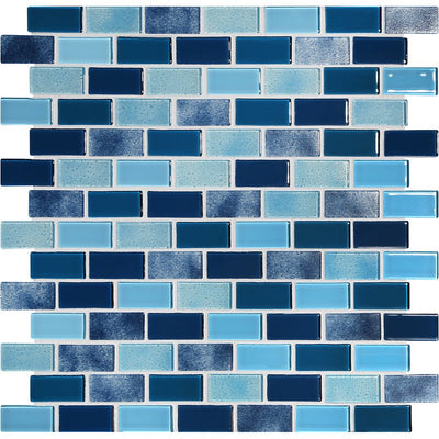 Ultramarine Natural, 3/4" x 1-5/8" Glass Pool Tile | Murrine Mosaics