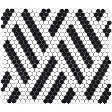 Vintage, Hexagon Mosaic Tile | GLSGEOMISSVINT | Geometro Glass Tile