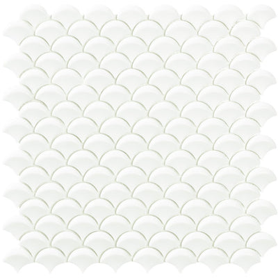 White Matte 3D Fish Scale Mosaic | Soul Extreme Collection by Vidrepur