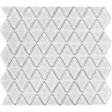 Whitestone, Triangle Mosaic Tile | TASTRIAWHITEST | Tesoro Glass Tile